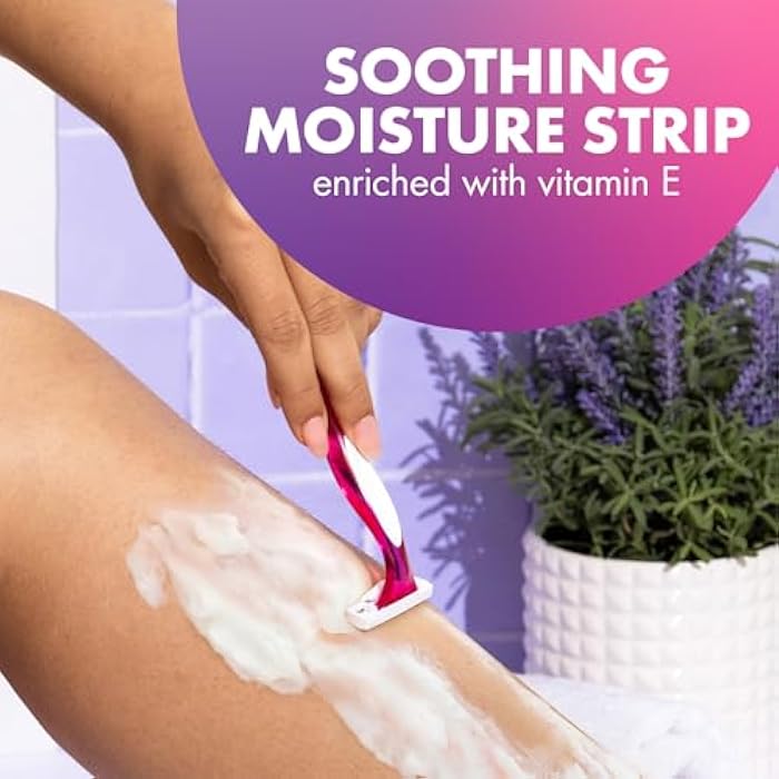 BIC Soleil 3 Scented Women's Disposable 3 Blade Razors, Moisture Strip and Lavender Scented Handles, 4-Pack - Image 3